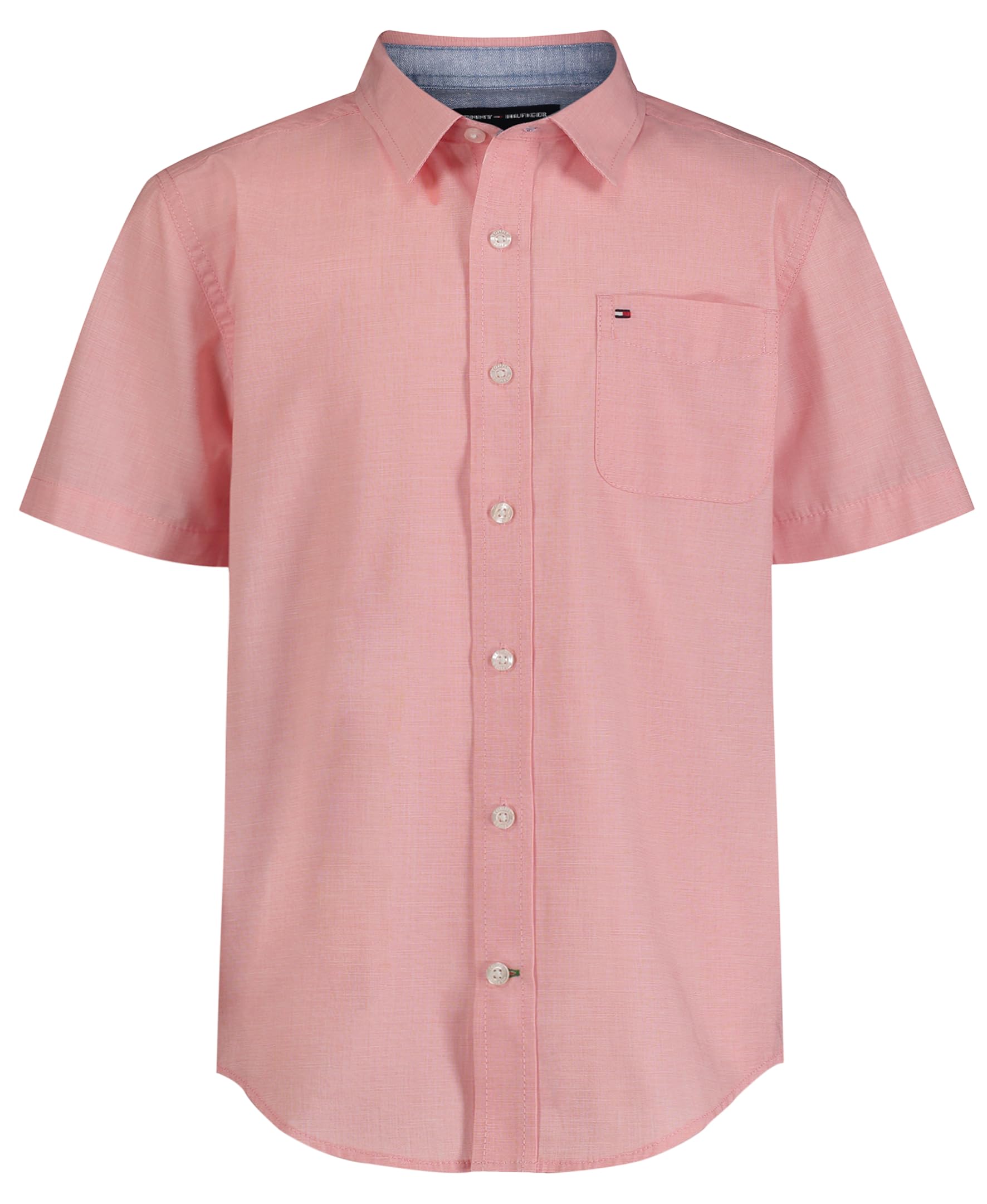 Tommy Hilfiger Boy's Short Sleeve Blue Skies Plaid Shirt (Big Kids)